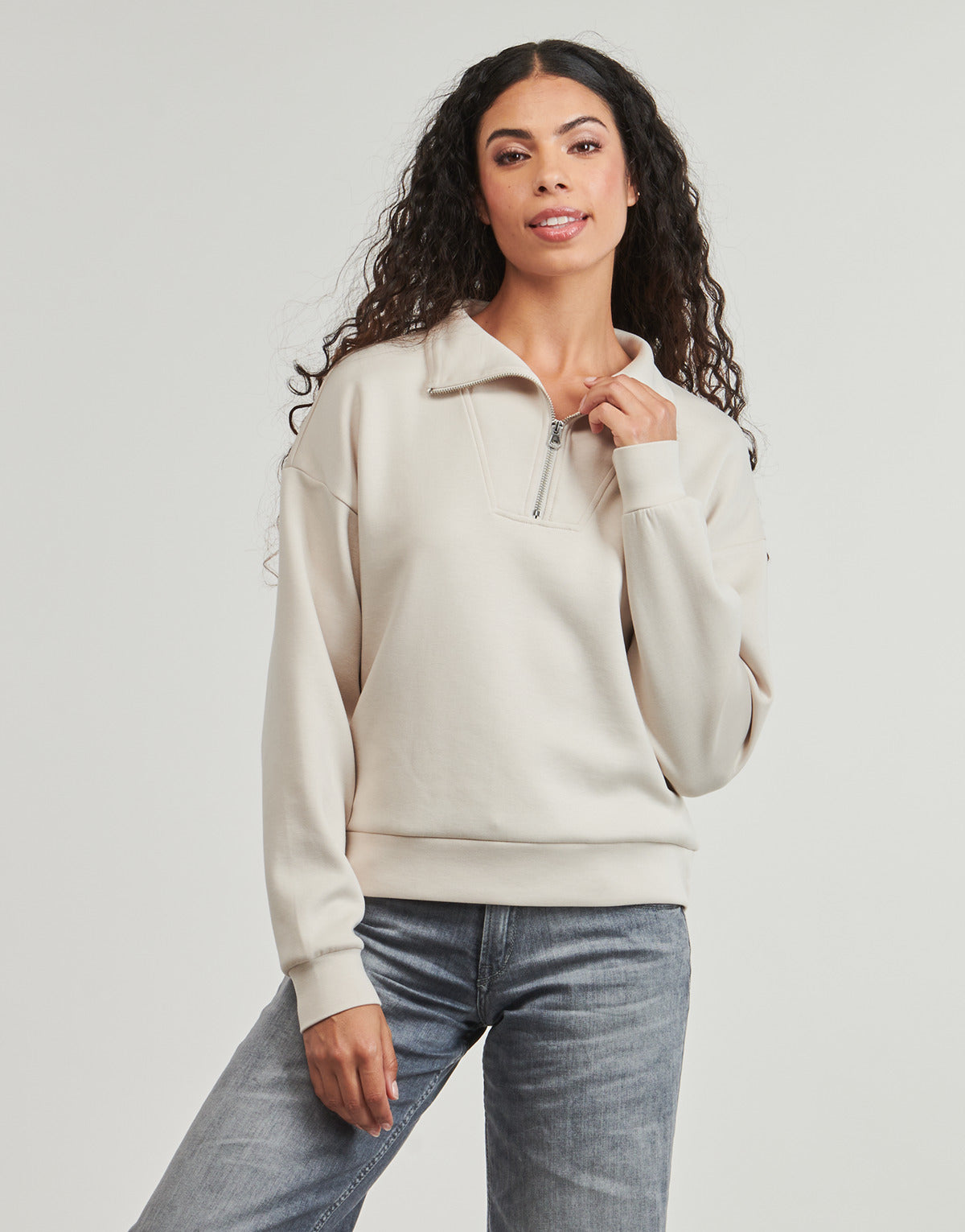 Felpa Donna Only Play  ONPLOUNGE HN LS  Beige