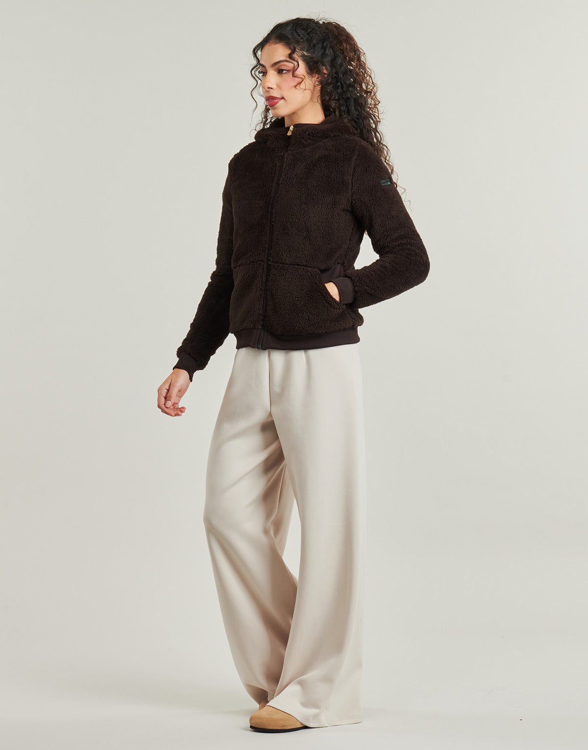 Felpa Donna Only Play  ONPFLUFFY HOOD FZ  Marrone