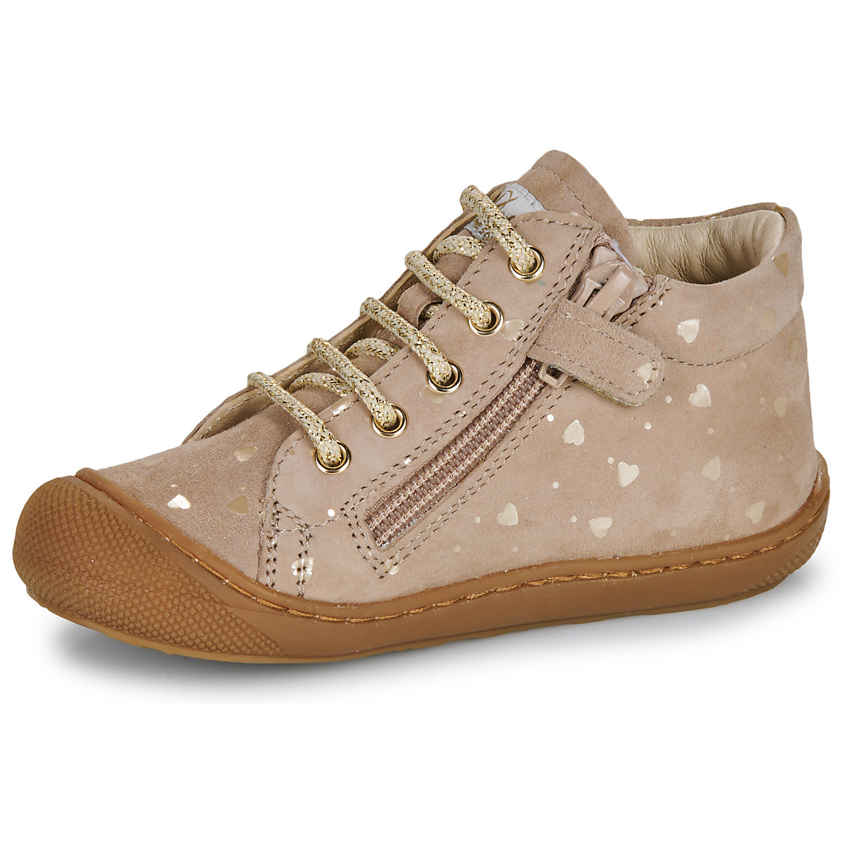 Scarpe bambini ragazza Naturino  COCOON ZIP SUEDE LOVE  Beige