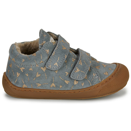 Scarpe bambini ragazza Naturino  COCOON VL SUEDE GLITTER FLOWER  Blu