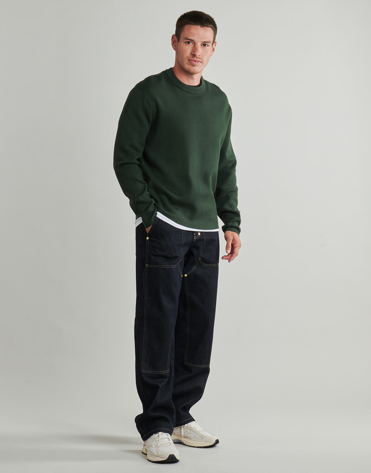 Maglione Uomo Selected  SLHTELLER FN RELAXED CREW NECK  Verde
