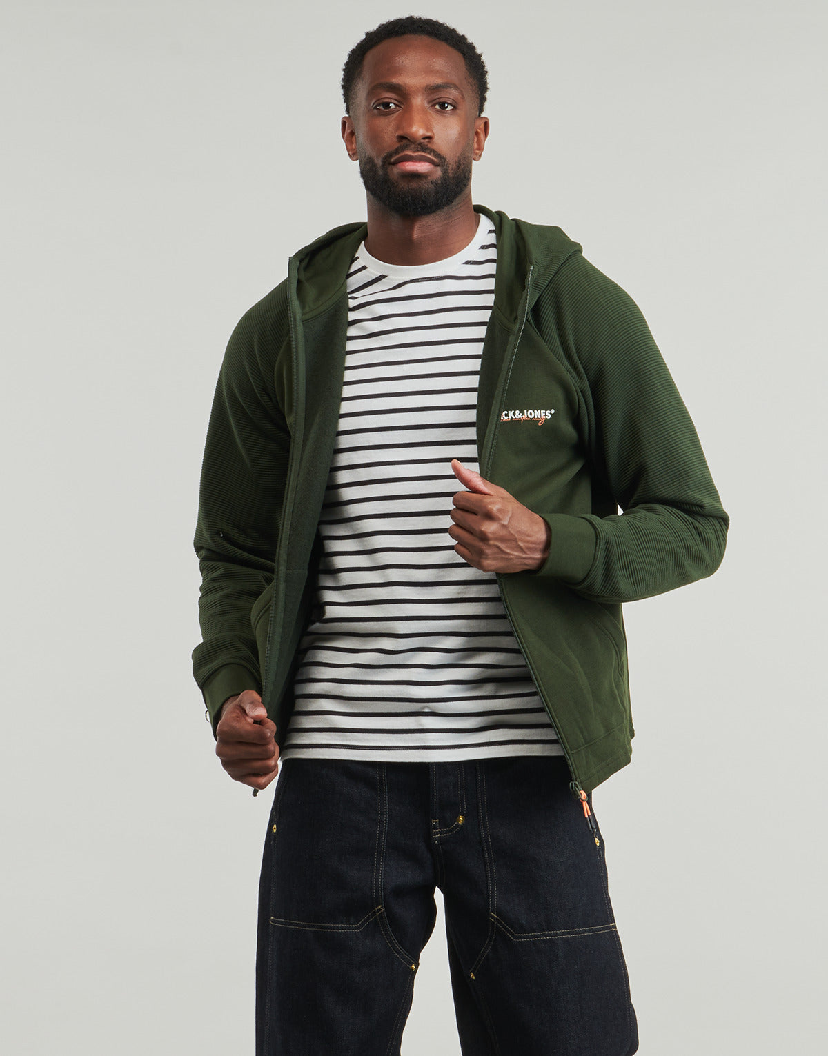 Felpa Uomo Jack & Jones  JJTHATCHER SWEAT  Kaki