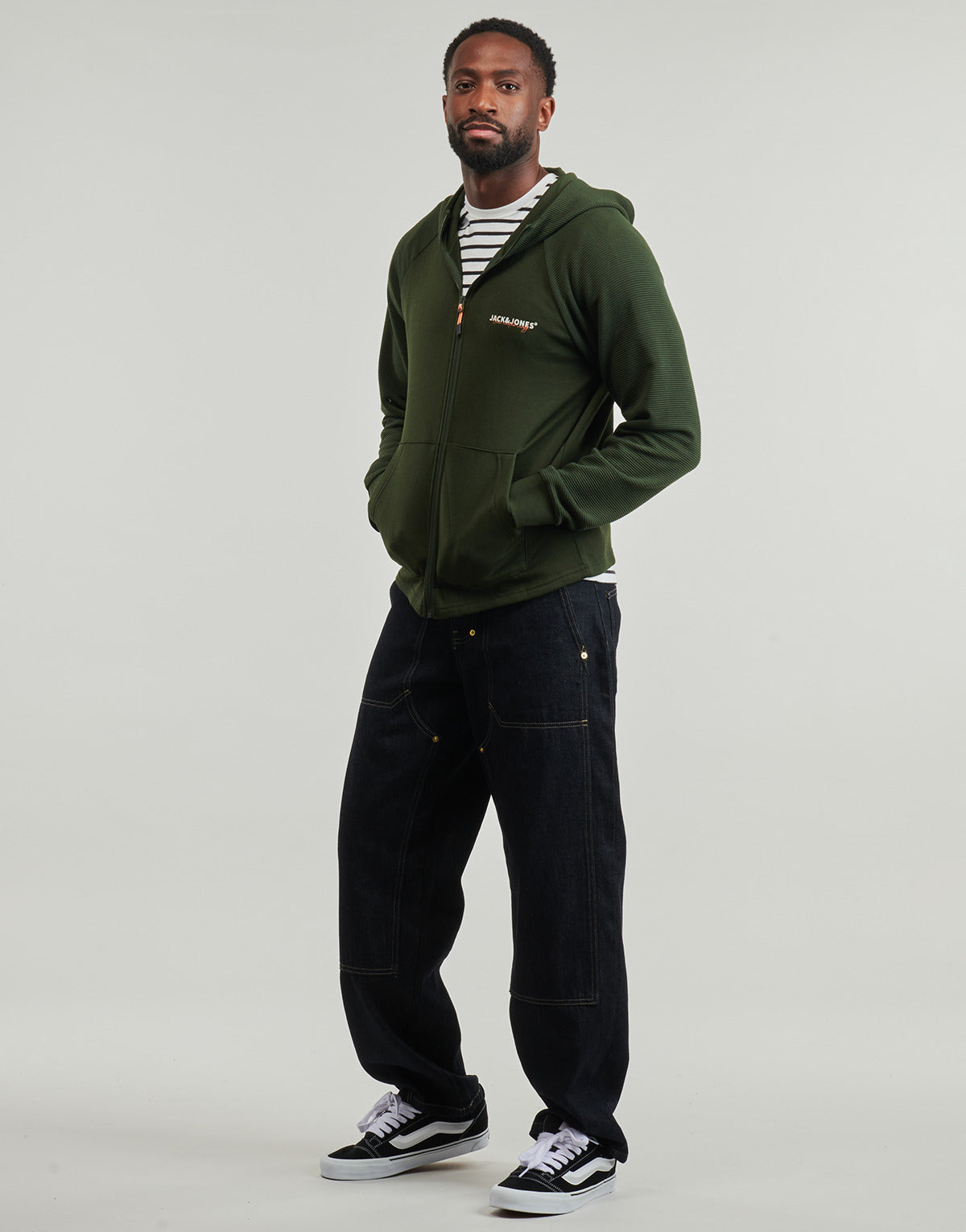 Felpa Uomo Jack & Jones  JJTHATCHER SWEAT  Kaki