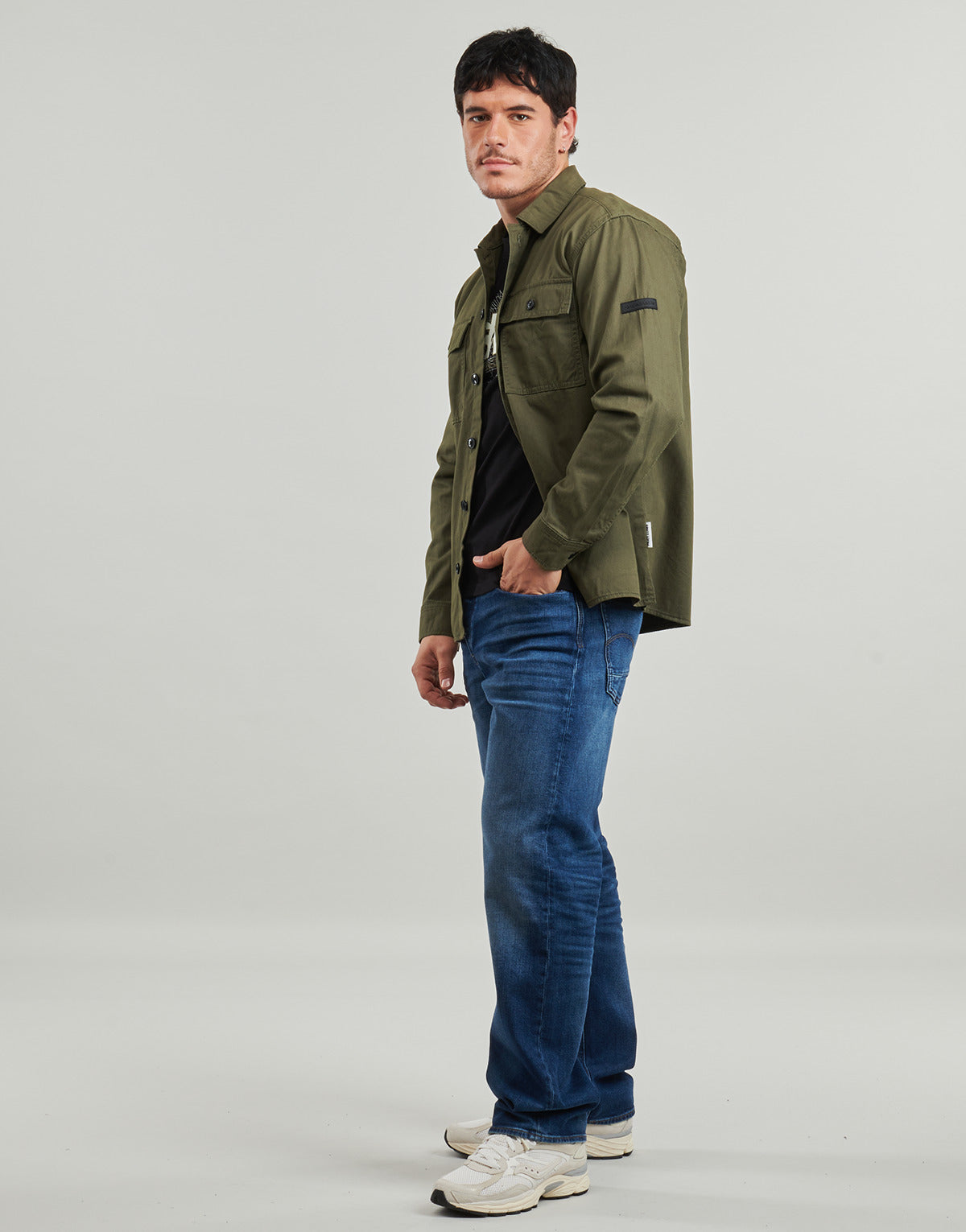 Camicia a maniche lunghe Uomo Jack & Jones  JCOGRID CLASSIC  Kaki