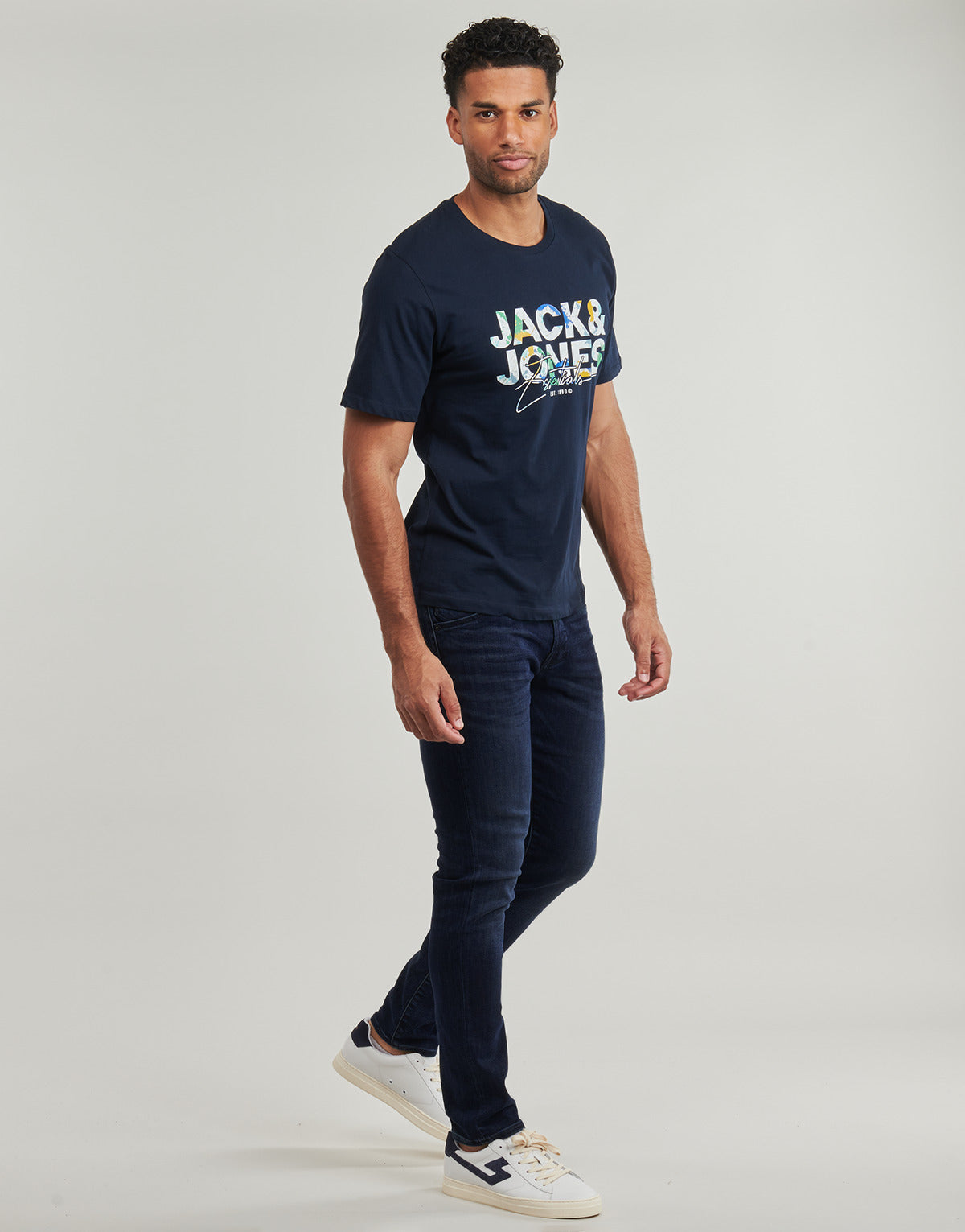Jeans Slim Uomo Jack & Jones  JJIGLENN JJFOX 50SPS CB 104  Blu