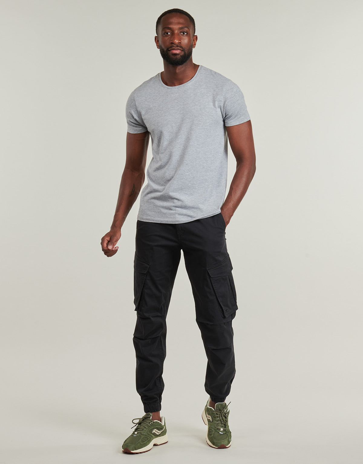 Pantalone Cargo Uomo Jack & Jones  JPSTKANE NOAH CUFFED CARGO  Nero