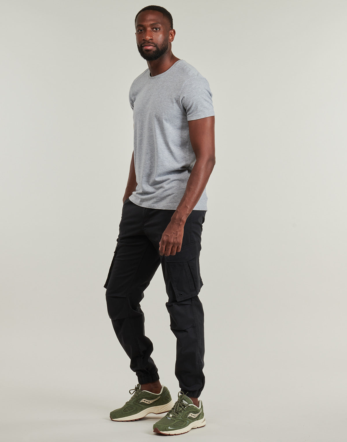 Pantalone Cargo Uomo Jack & Jones  JPSTKANE NOAH CUFFED CARGO  Nero