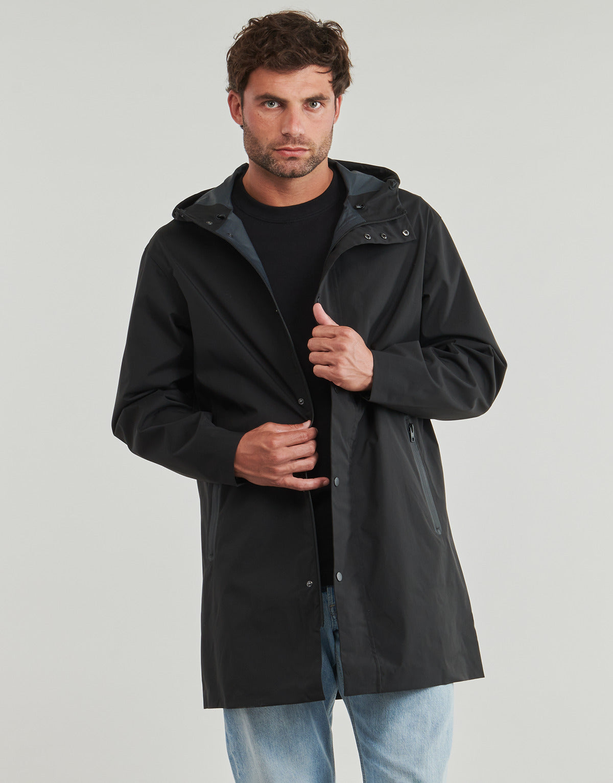 Parka Uomo Jack & Jones  JPRCCREAGAN TECH RAIN  Nero