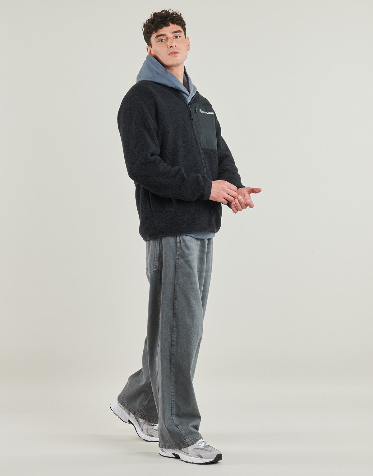 Felpa Uomo Jack & Jones  JJALPES TEDDY  Nero