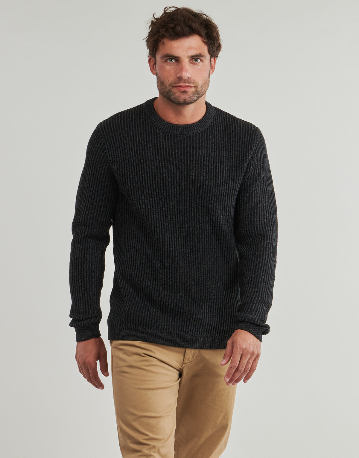 Maglione Uomo Jack & Jones  JJEDOVER KNIT CREW NECK  Nero