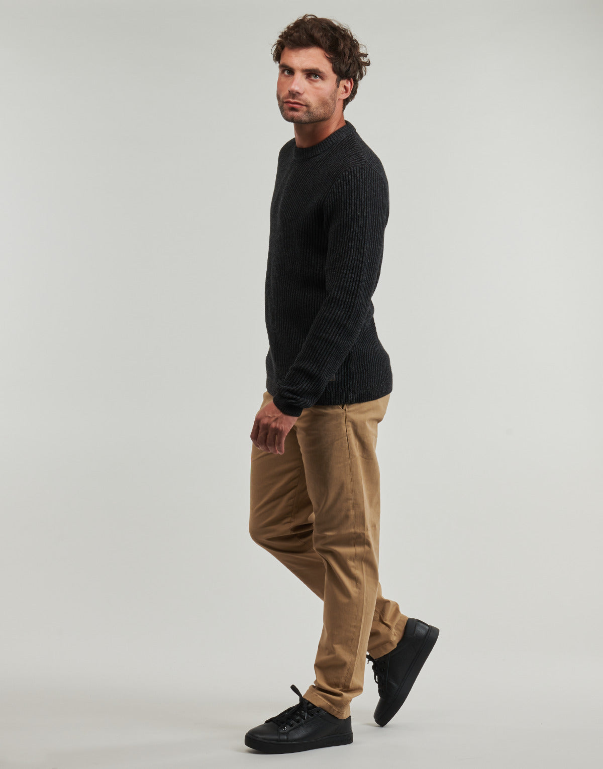 Maglione Uomo Jack & Jones  JJEDOVER KNIT CREW NECK  Nero