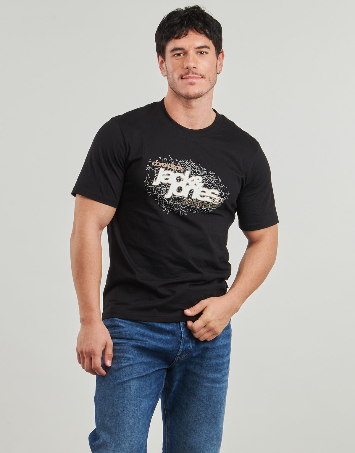T-shirt Uomo Jack & Jones  JCOGRID BRANDING  Nero