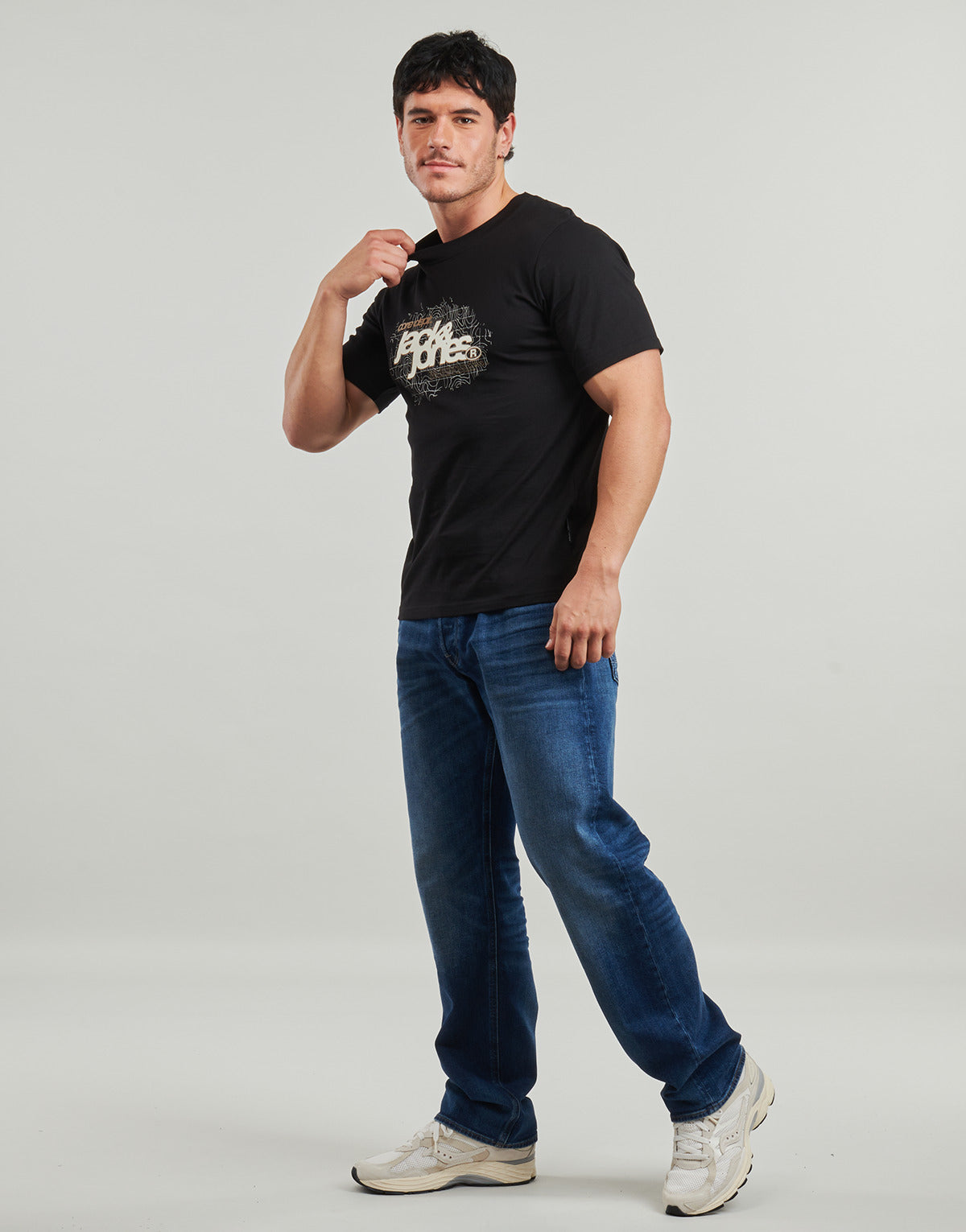 T-shirt Uomo Jack & Jones  JCOGRID BRANDING  Nero