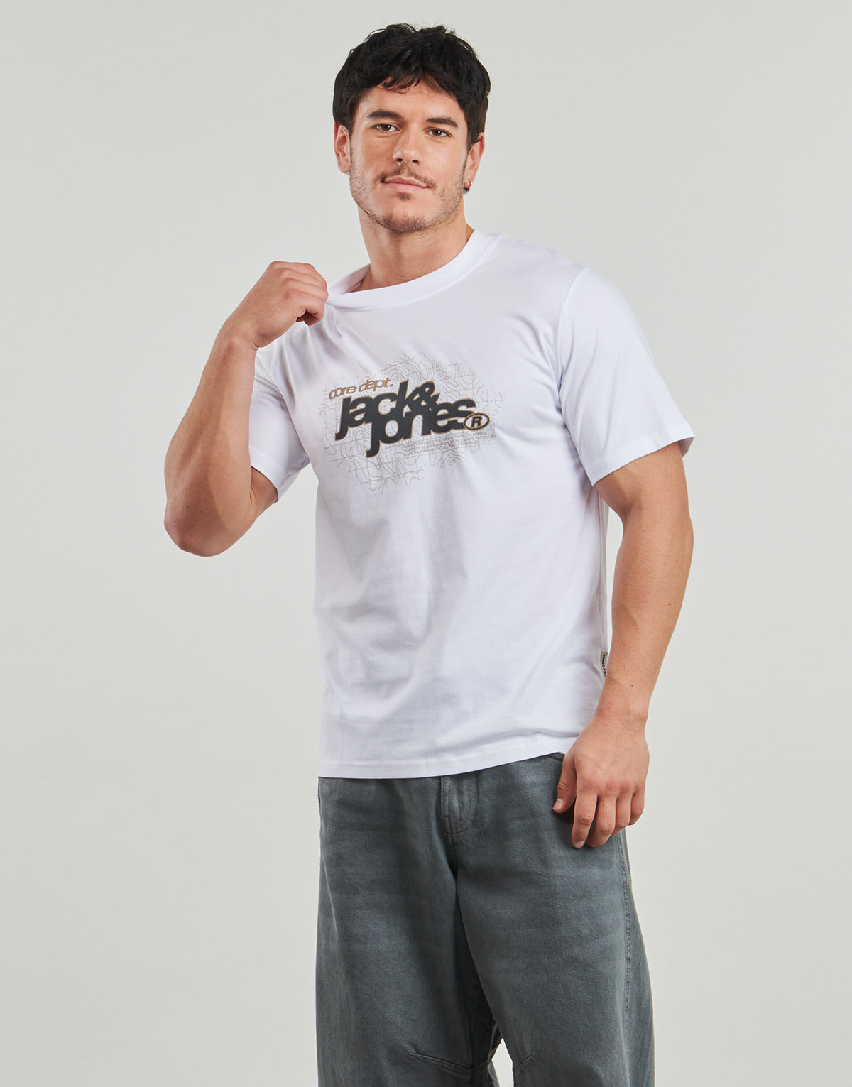 T-shirt Uomo Jack & Jones  JCOGRID BRANDING  Bianco