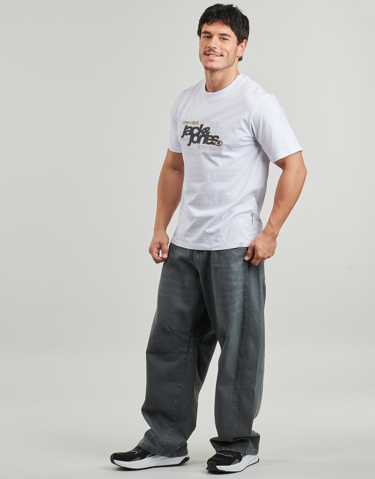 T-shirt Uomo Jack & Jones  JCOGRID BRANDING  Bianco