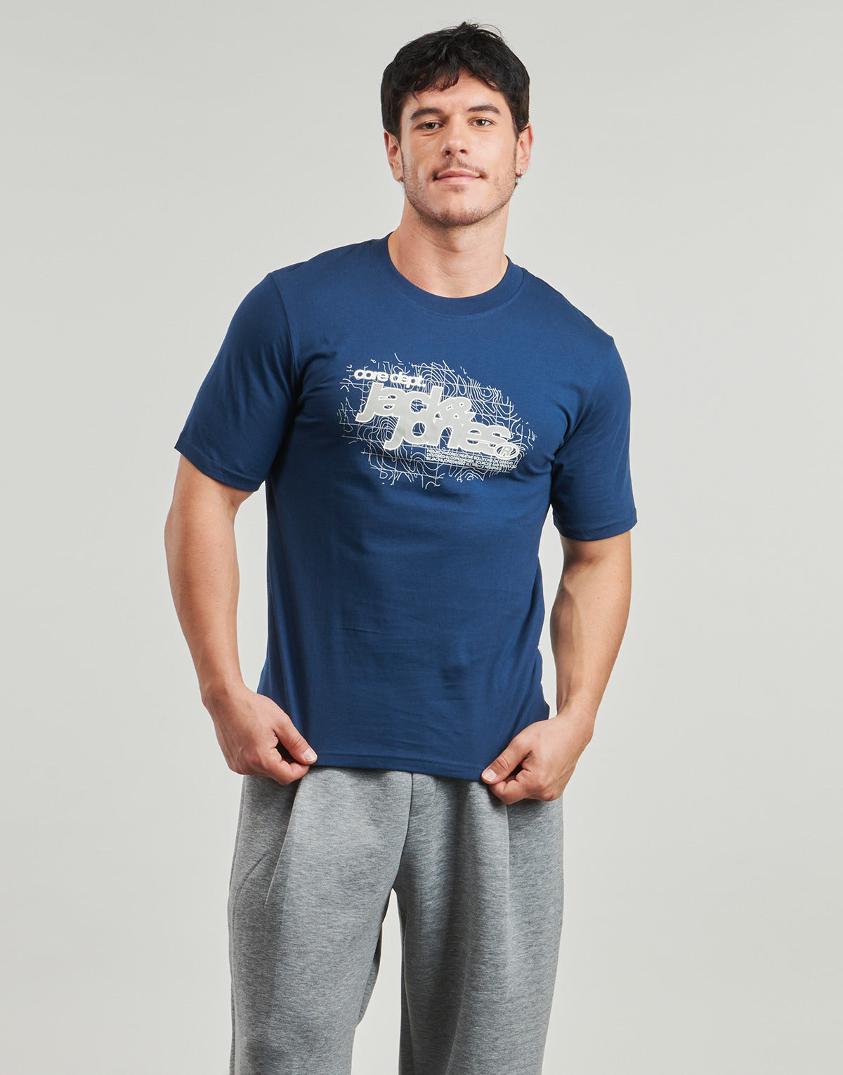 T-shirt Uomo Jack & Jones  JCOGRID BRANDING  Blu