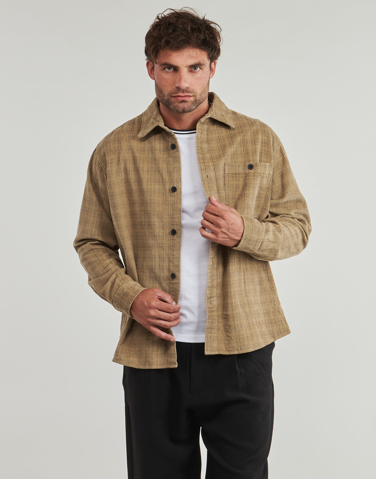 Camicia a maniche lunghe Uomo Only & Sons   ONSWALEED CORDUROY   Beige