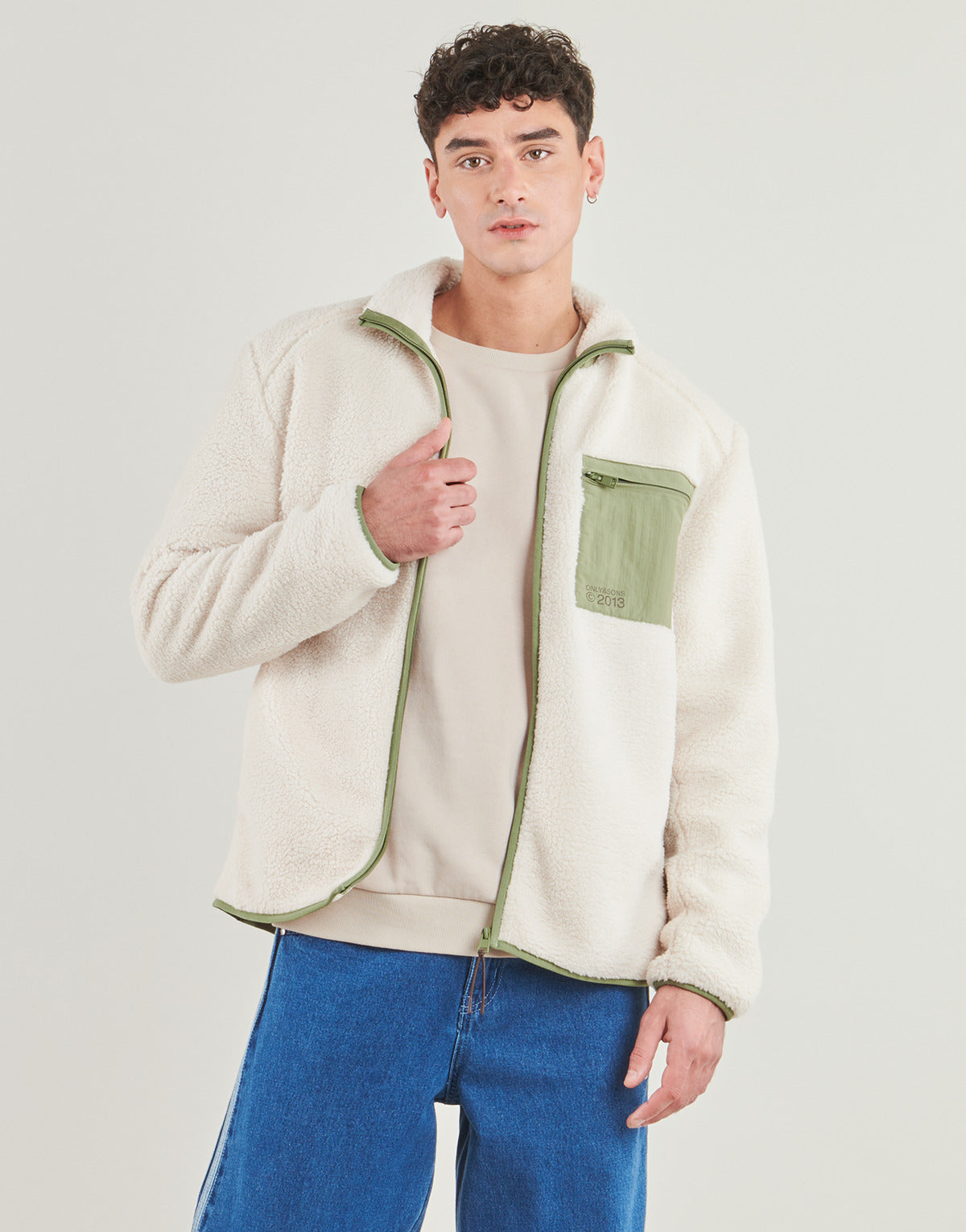 Felpa Uomo Only & Sons   ONSDALLAS SHERPA  Beige