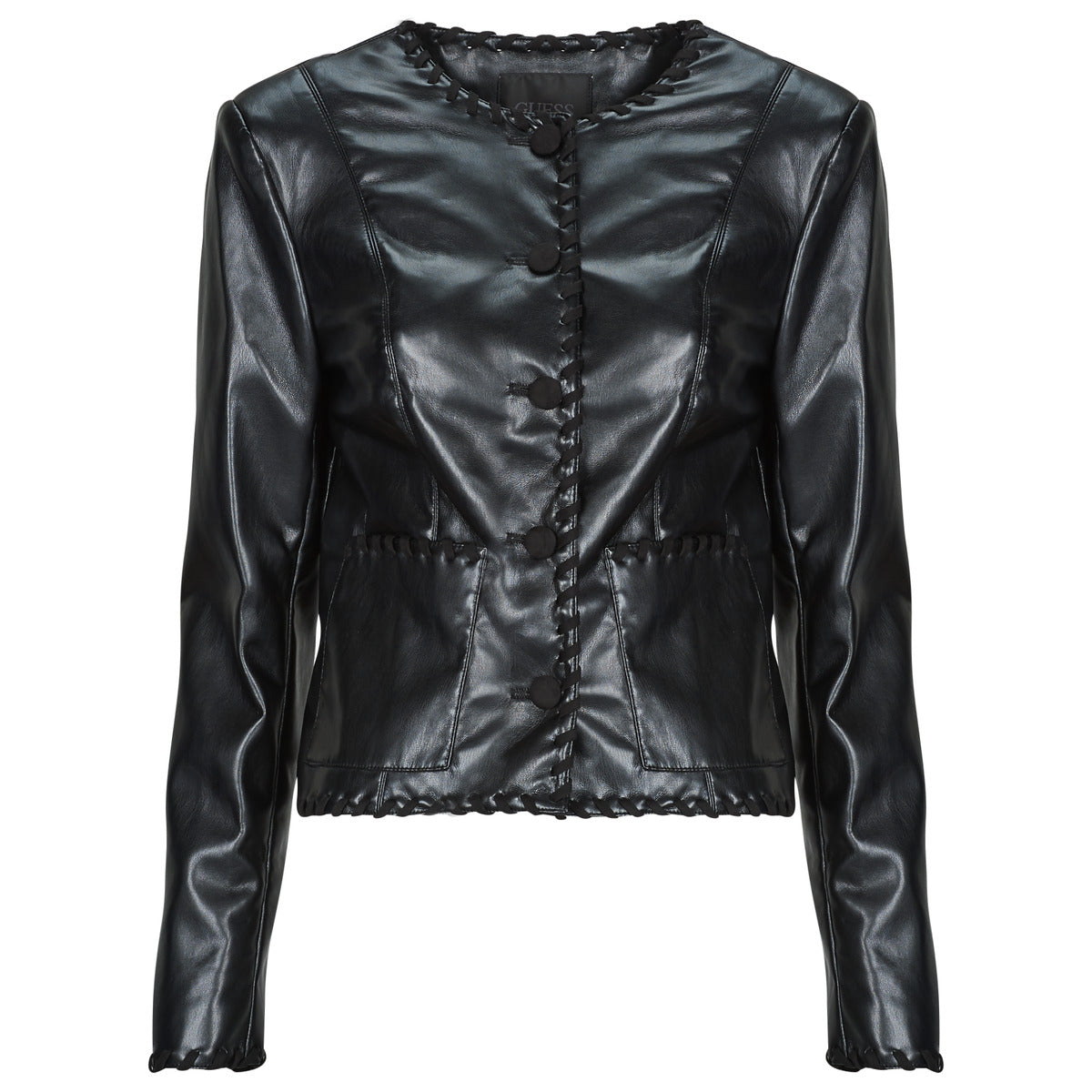 Giacca in pelle Donna Guess  LEONTINE  Nero