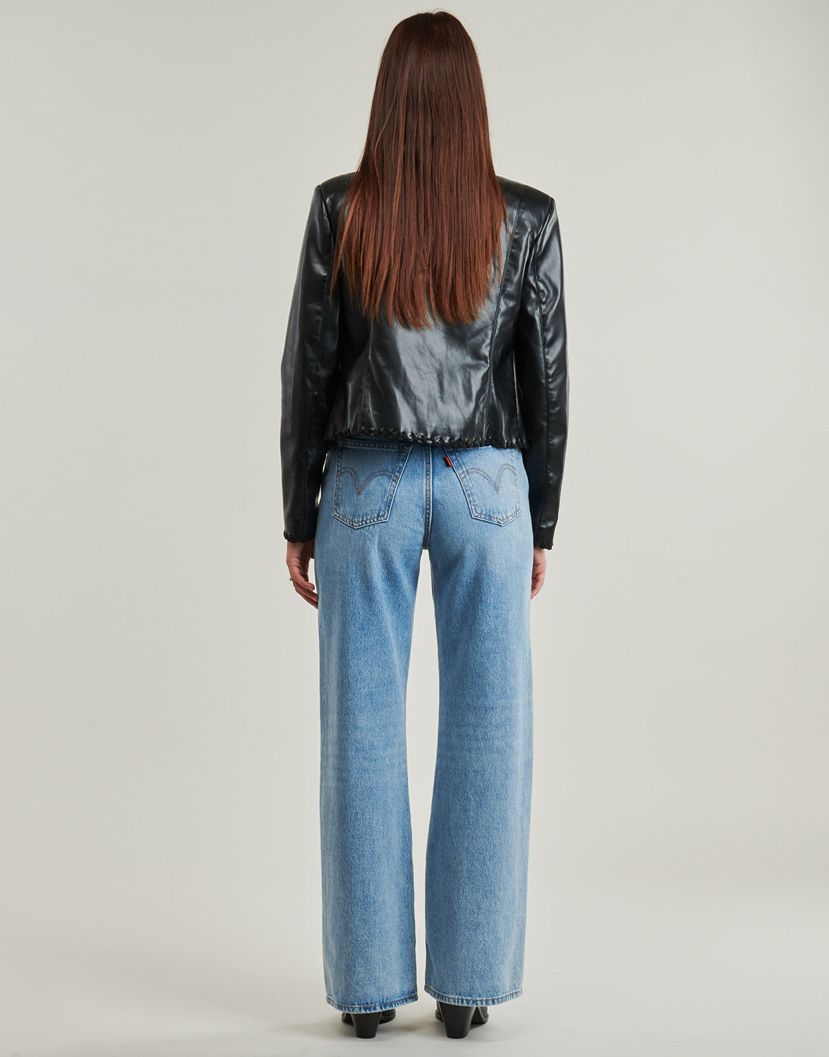 Giacca in pelle Donna Guess  LEONTINE  Nero