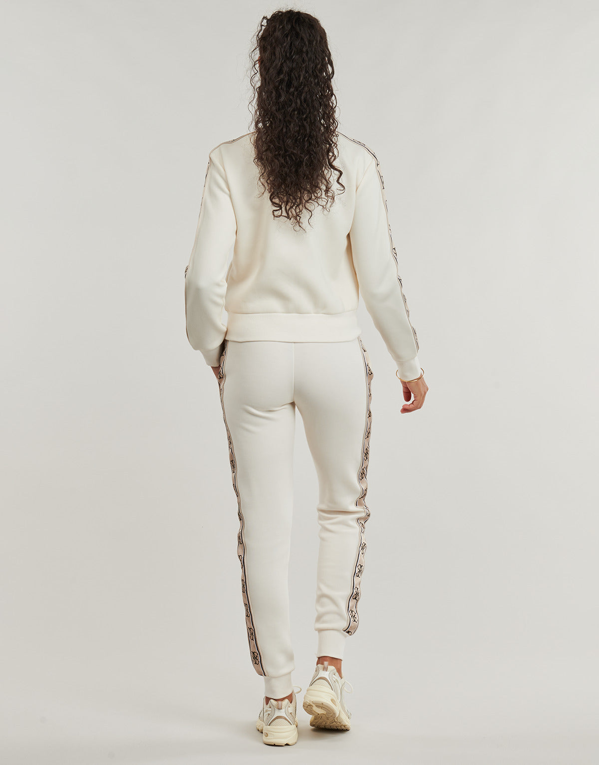 Felpa Donna Guess BRITNEY FULL ZIP SWEATSHIRT Bianco