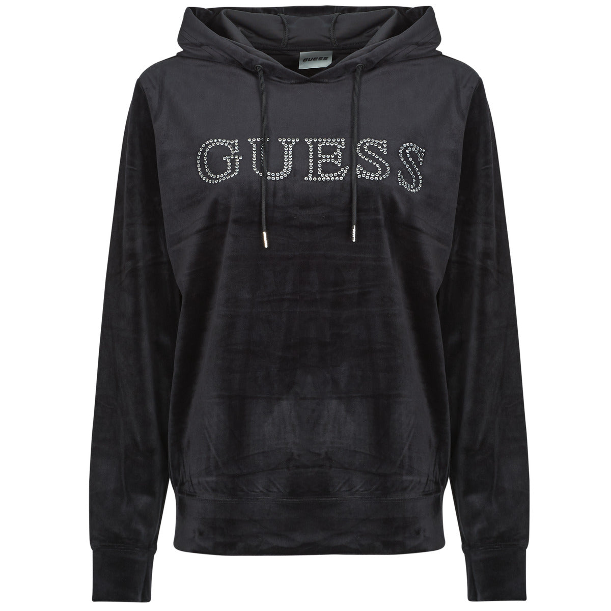 Felpa Donna Guess  COUTURE HOODIE SWEATSHIRT  Nero