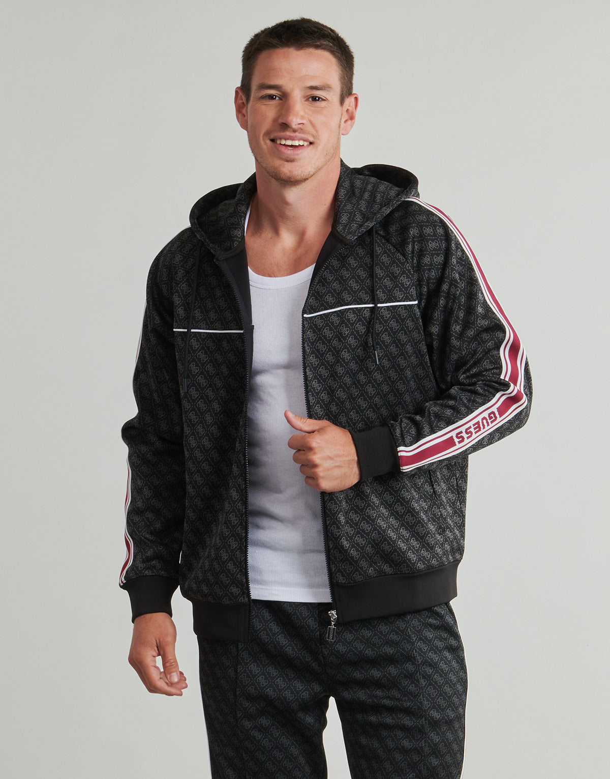 Felpa Uomo Guess  PARIMO 4G FULL ZIP  Nero