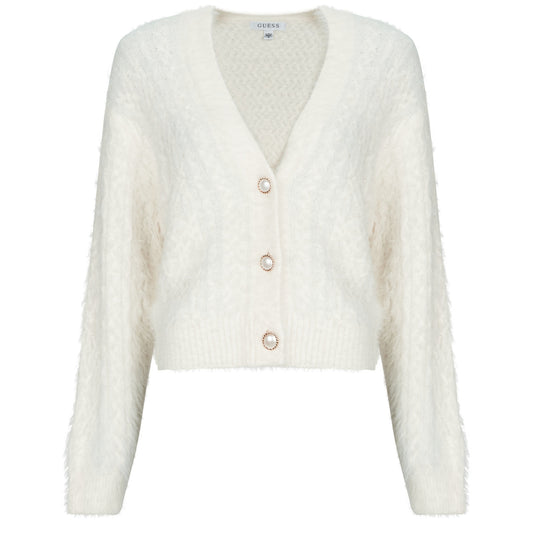 Gilet / Cardigan Donna Guess  KINAKO FUZZY  Bianco