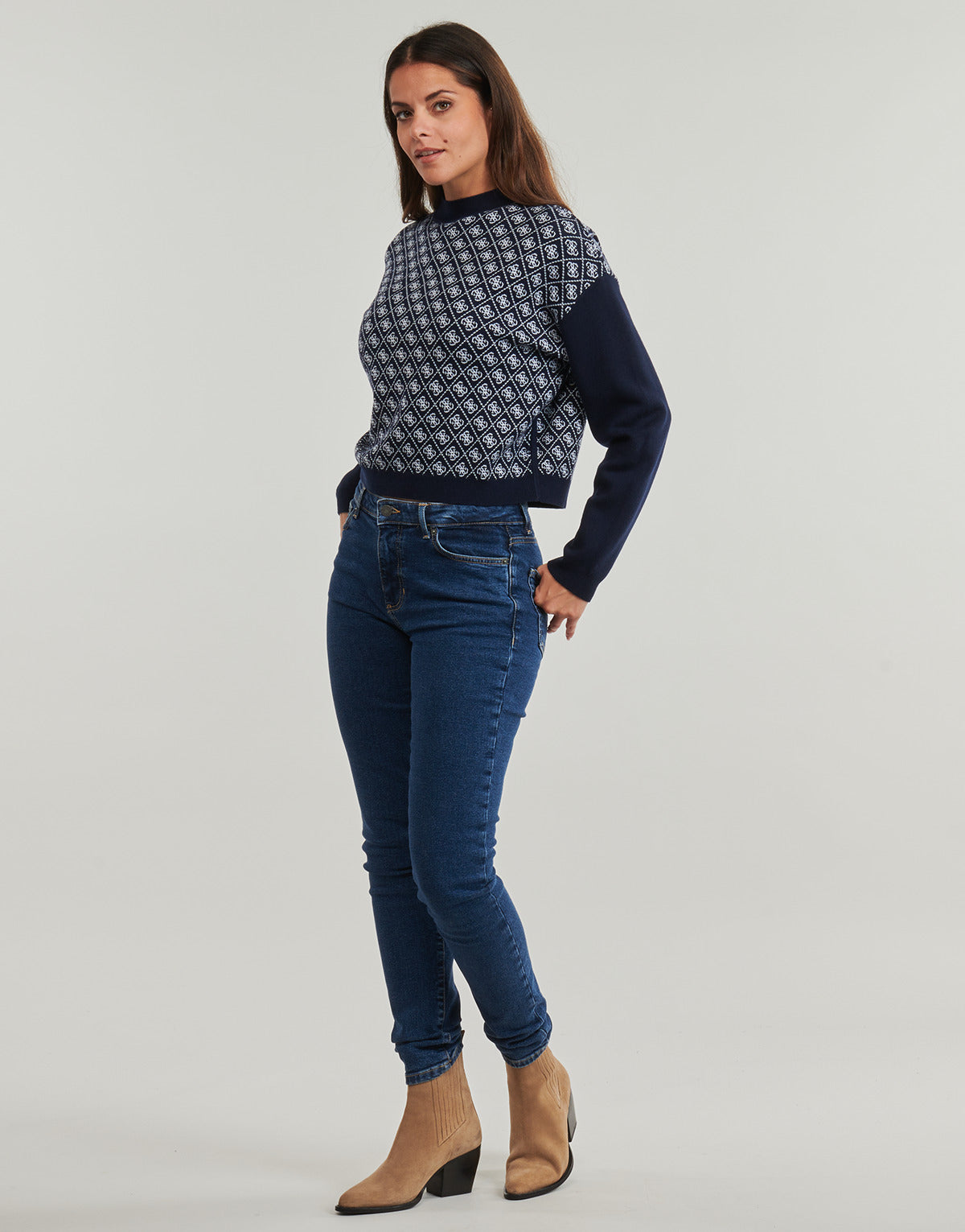 Maglione Donna Guess  AUBREY 4G  Marine