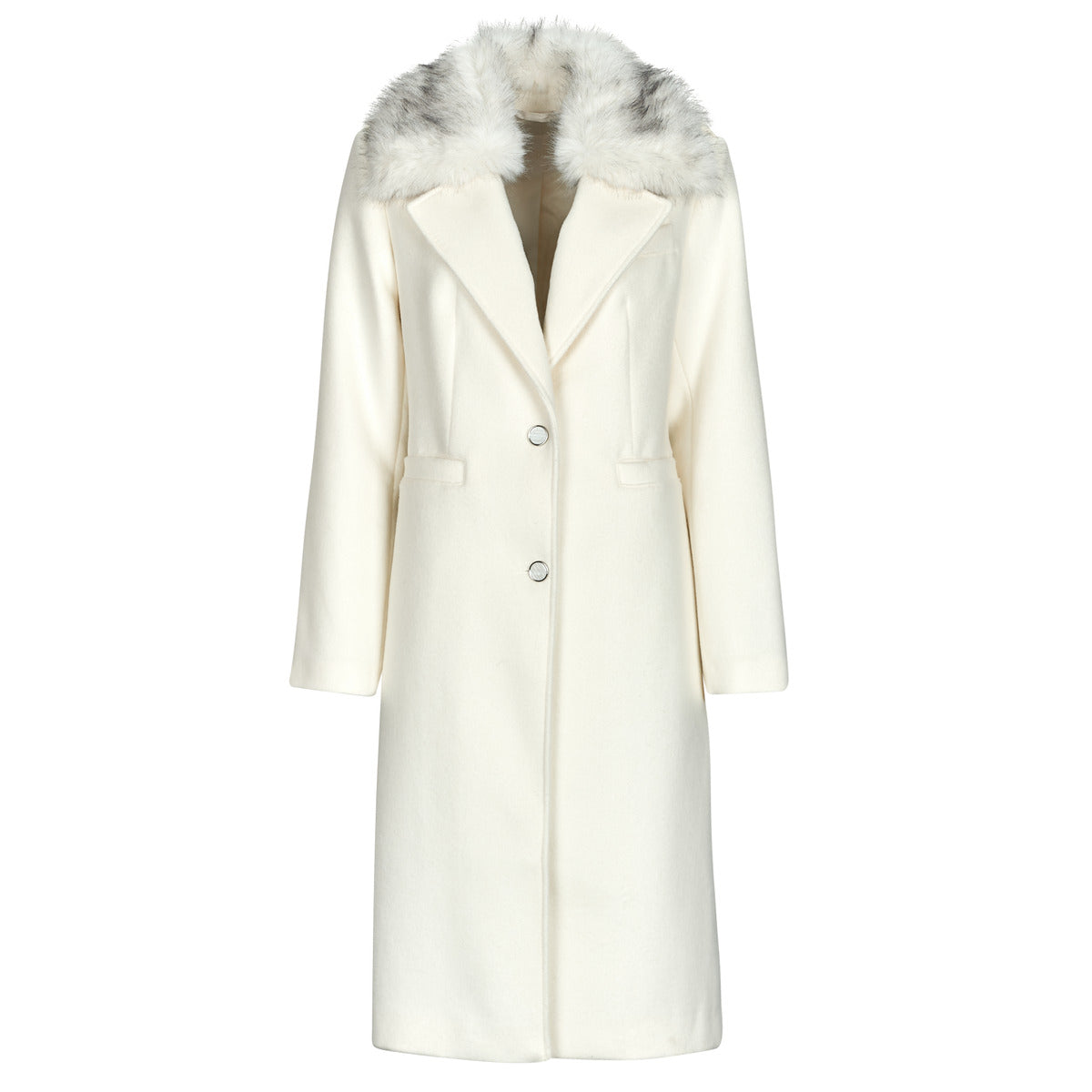 Mantella Donna Guess  KAROLE FUR COLLAR  Bianco