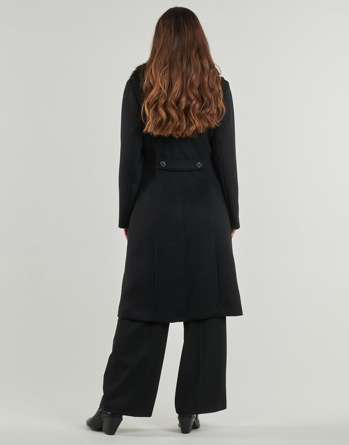 Mantella Donna Guess  KAROLE FUR COLLAR  Nero