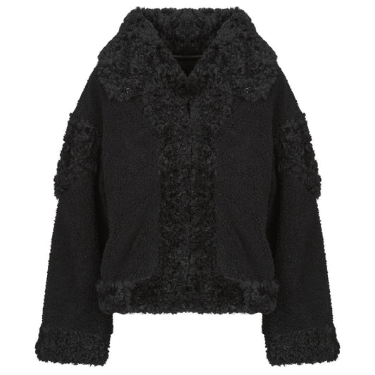 Giubbotto Donna Guess  EZRA OVERSIZE FAUX FURE  Nero