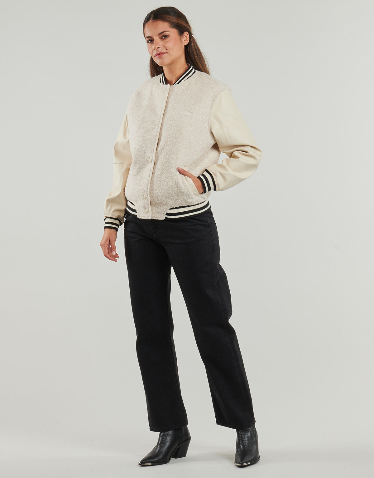 Giubbotto Donna Guess  DANIELLE COLLEGE  Beige