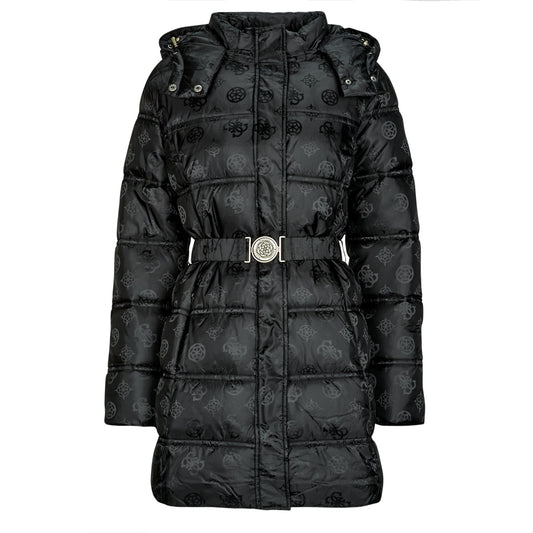 Piumino Donna Guess  IMMA LOGO MIDI  Nero