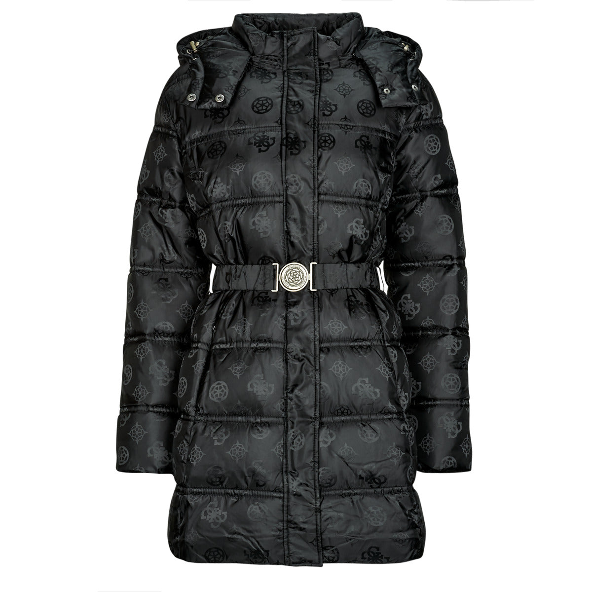 Piumino Donna Guess  IMMA LOGO MIDI  Nero