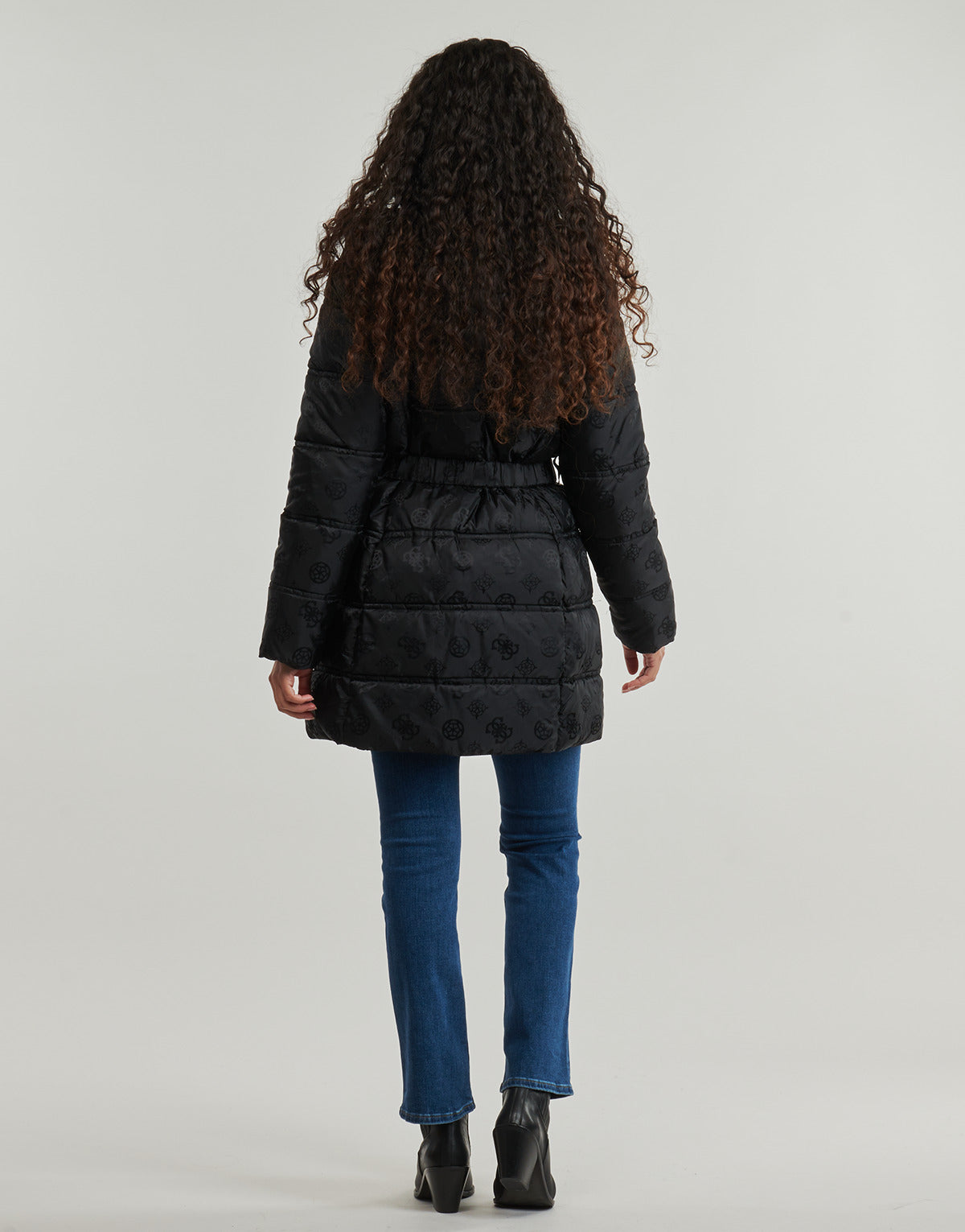 Piumino Donna Guess  IMMA LOGO MIDI  Nero