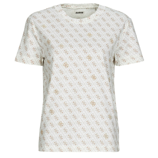 T-shirt Donna Guess  4G RHOMBUS STUDS  Beige