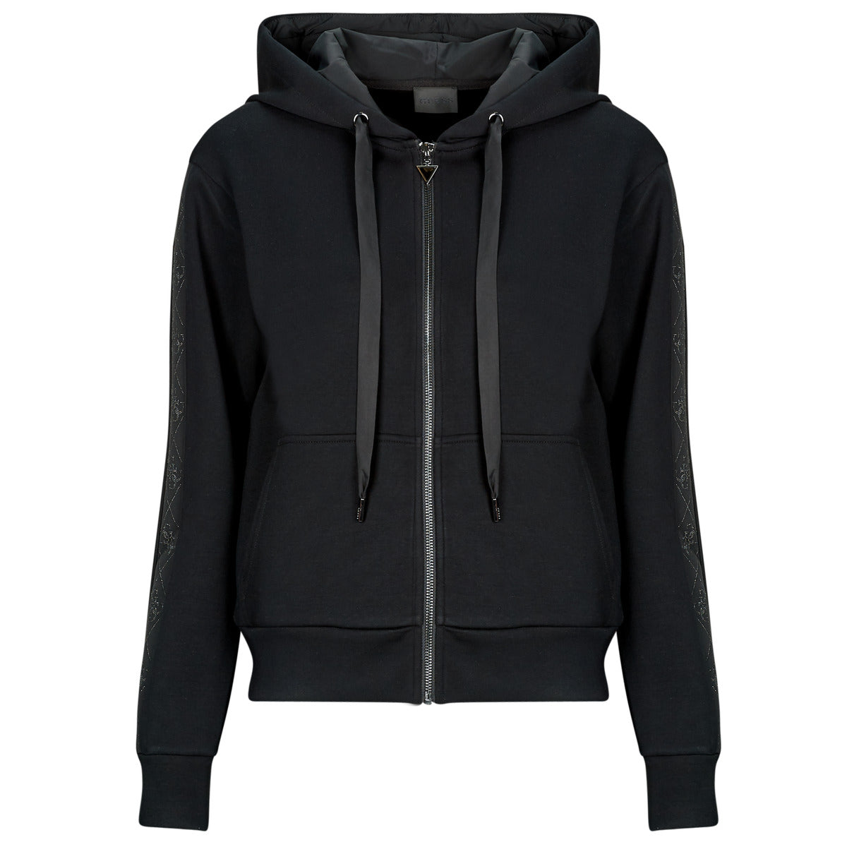 Felpa Donna Guess  NEW HOODED SCUBA  Nero