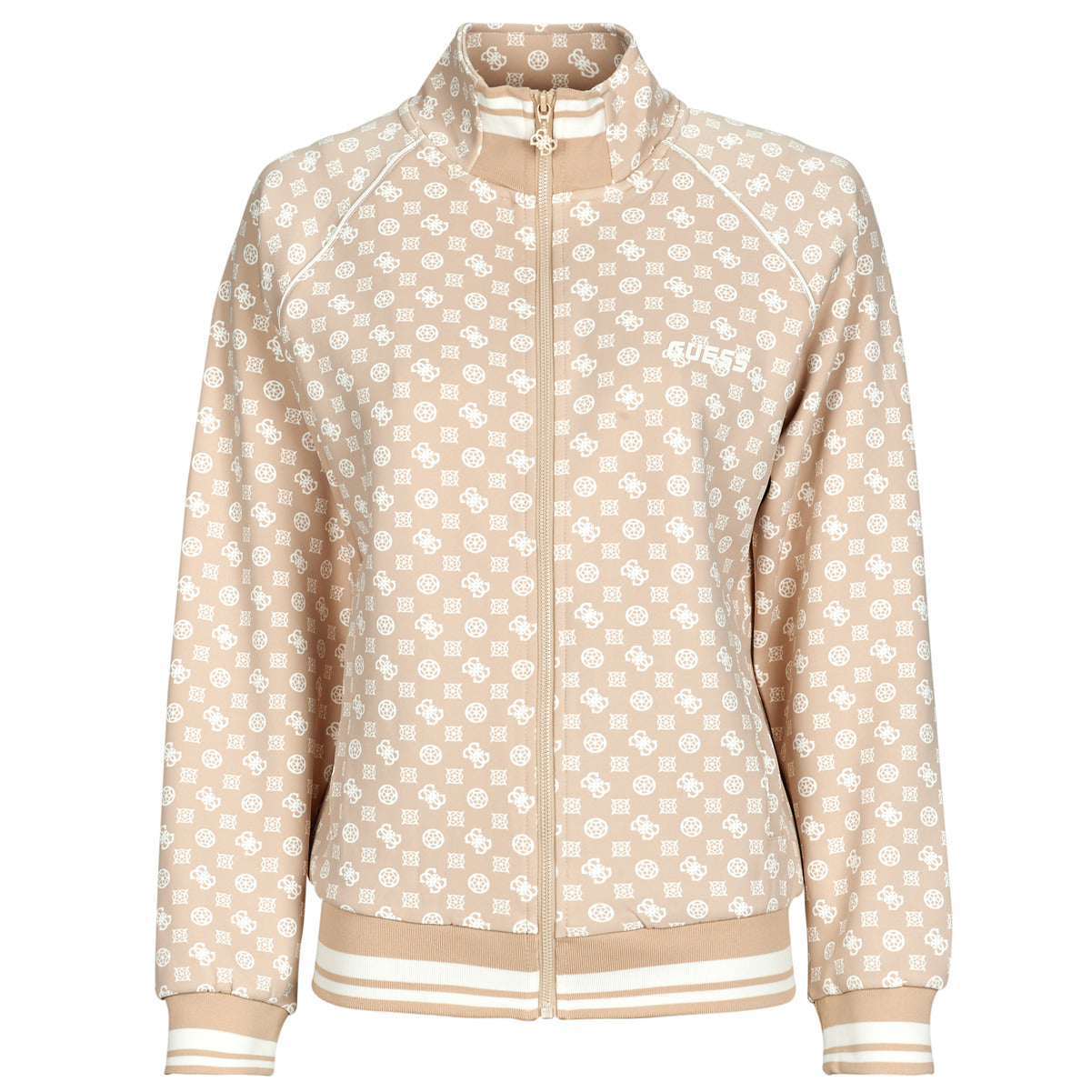Felpa Donna Guess  AGGIE FULL ZIP  Beige