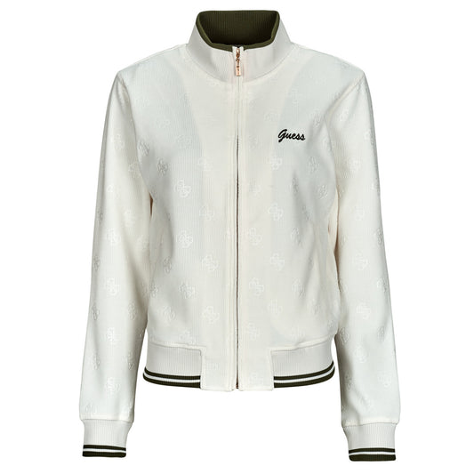 Felpa Donna Guess  PAULINA FULL ZIP  Bianco