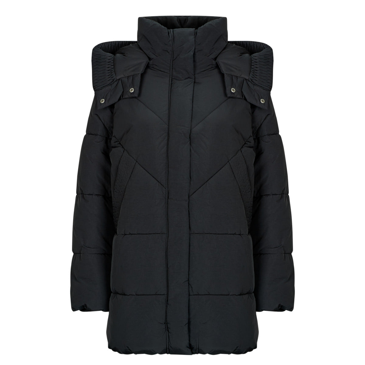 Piumino Donna Guess  ELEONOR HOODIE  Nero