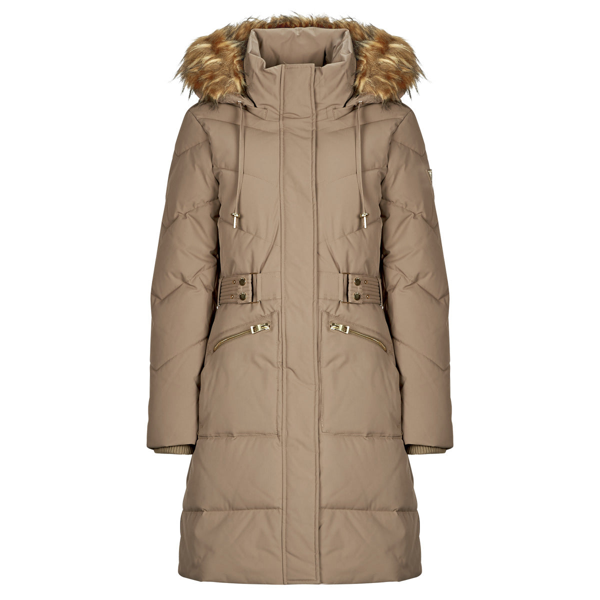 Piumino Donna Guess  FATEMA BELTED PUFFER  Beige