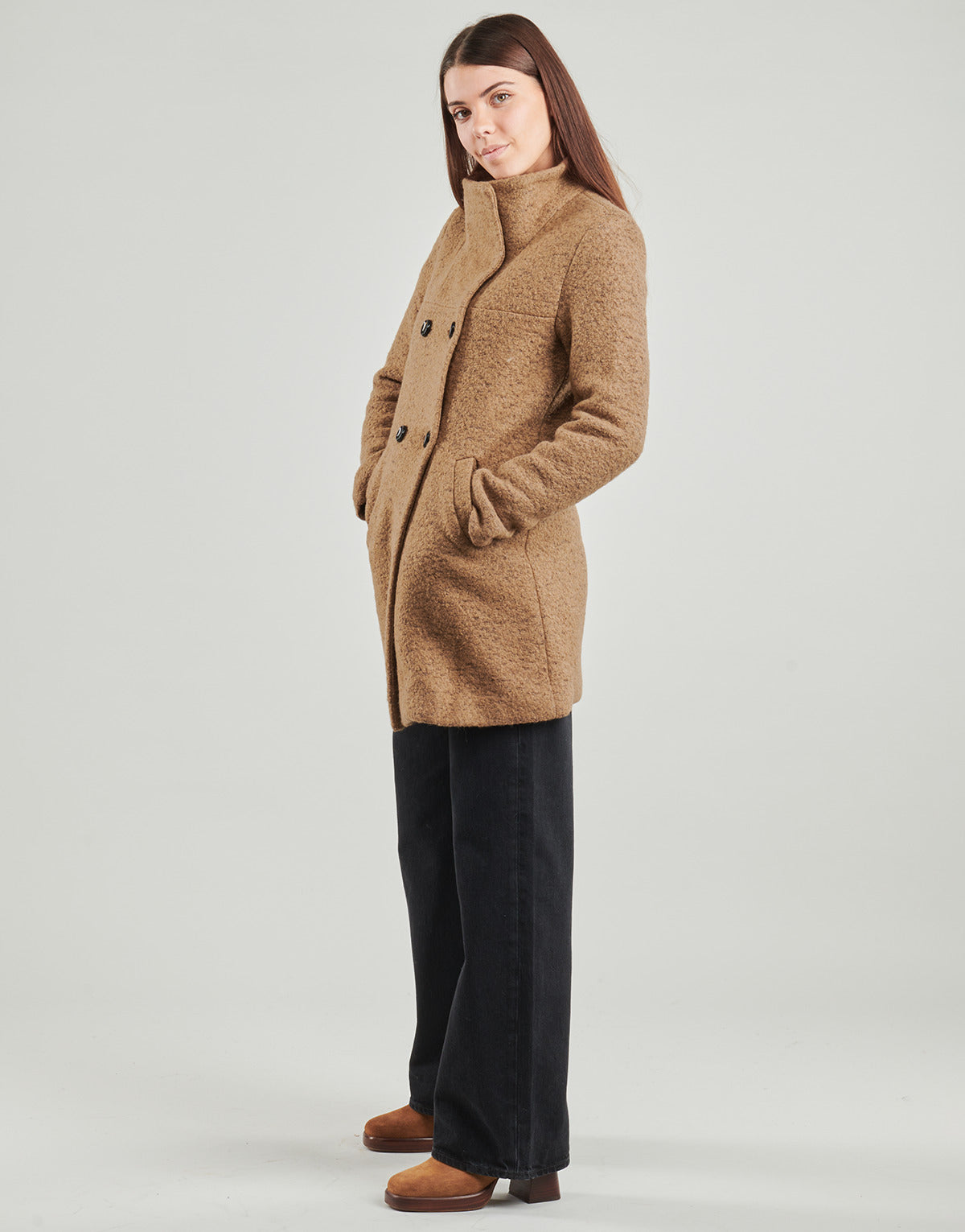 Mantella Donna Only  ONLNEWSOPHIA WOOL  Marrone