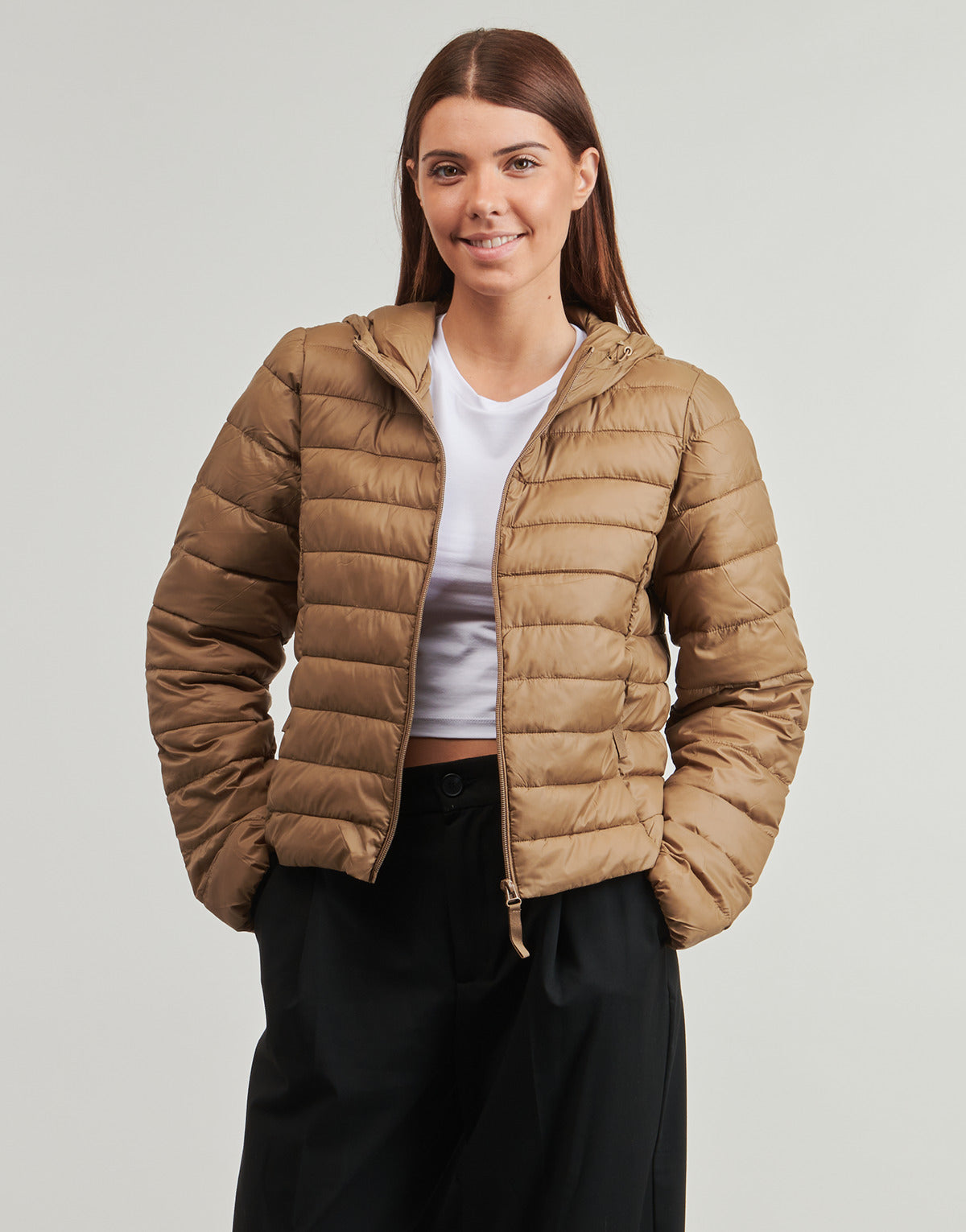 Piumino Donna Only  ONLTAHIA LW QUILTED HOOD  Marrone