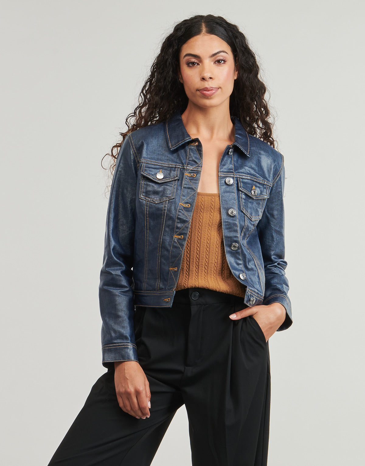 Giacca in pelle Donna Only  ONLCITA L/S COATED  Marine