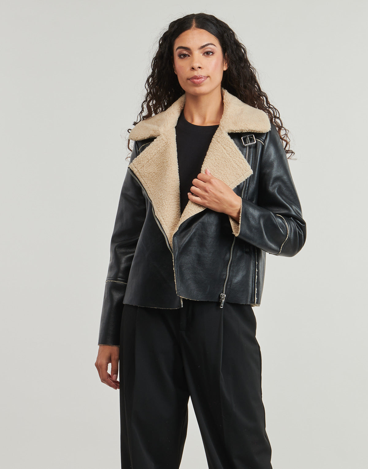 Giacca in pelle Donna Only  ONLDORA BONDED  Nero