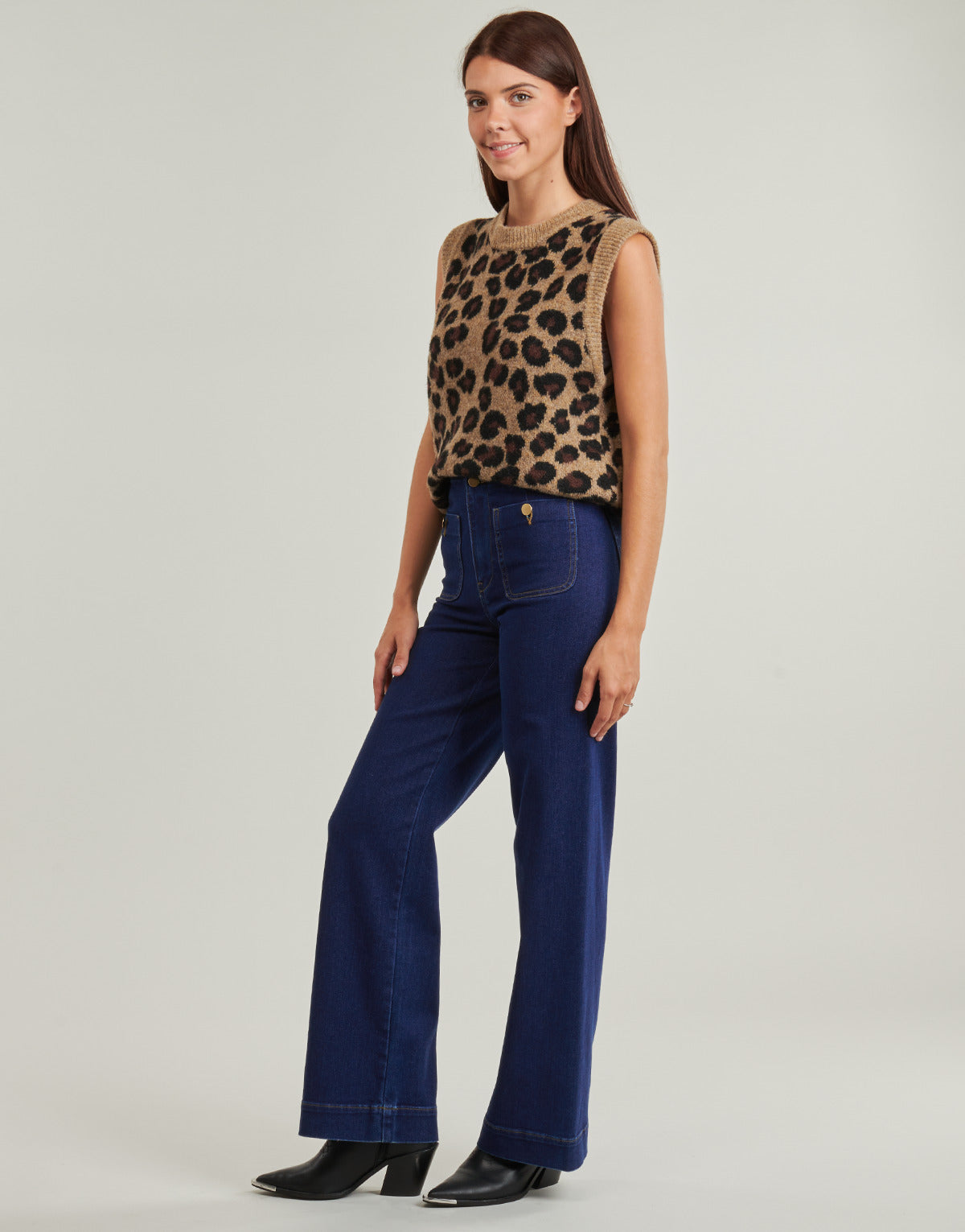 Jeans Flare Donna Only  ONLMADELINE HW WIDE  Blu