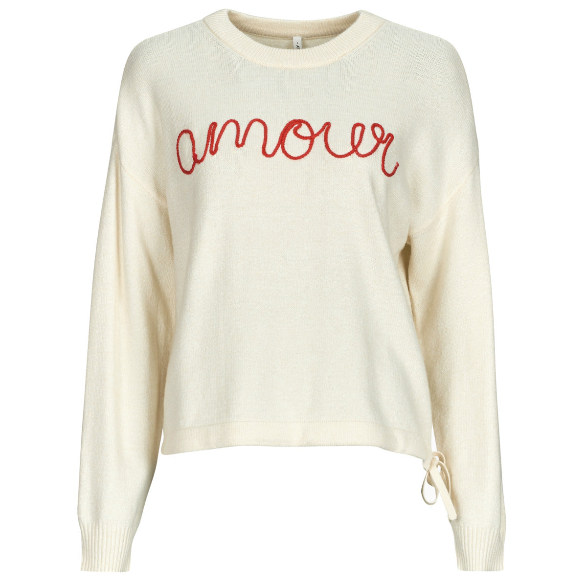 Felpa Donna Only  ONLKATIA LS TEXT  Bianco