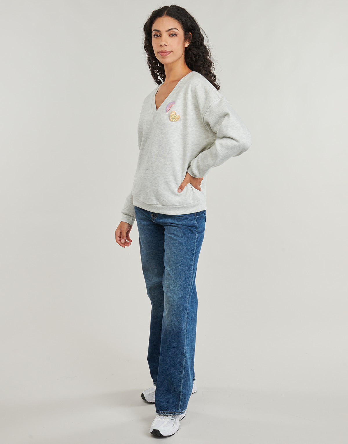 Maglione Donna Only  ONLHOLLY L/S V-NECK   Bianco