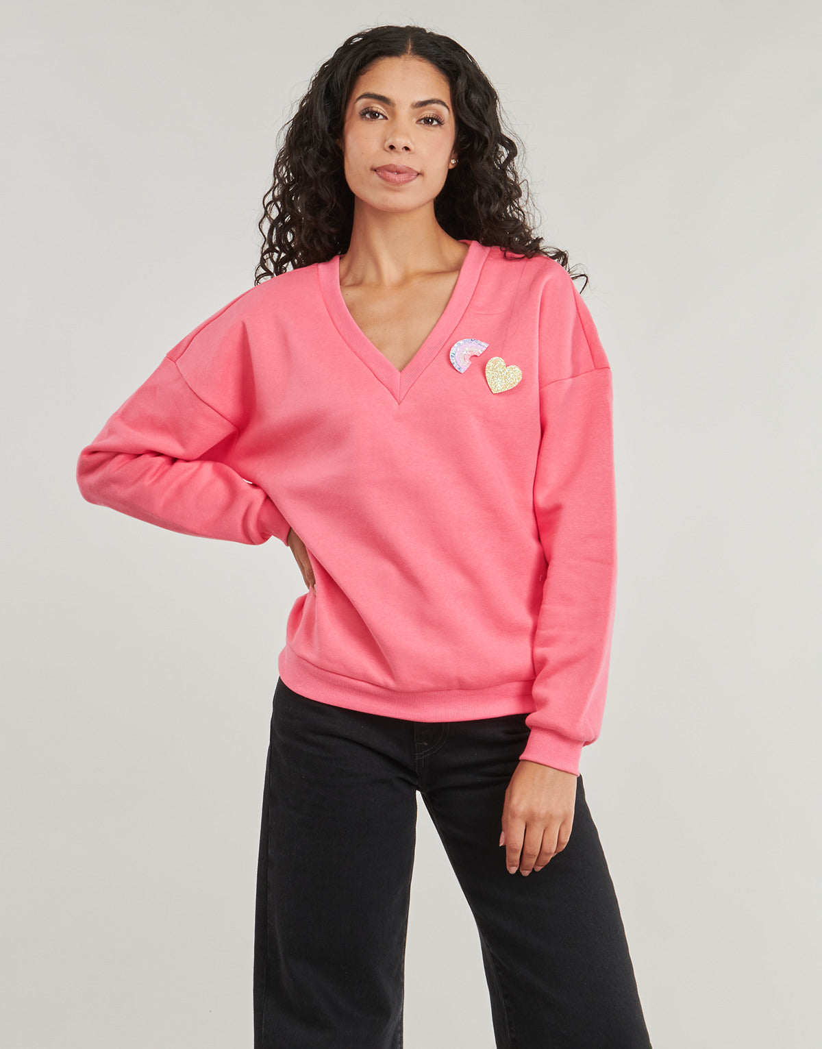 Maglione Donna Only  ONLHOLLY L/S V-NECK   Rosa